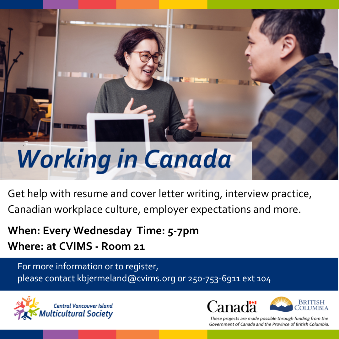Working in Canada - CVIMS - Central Vancouver Island Multicultural Society